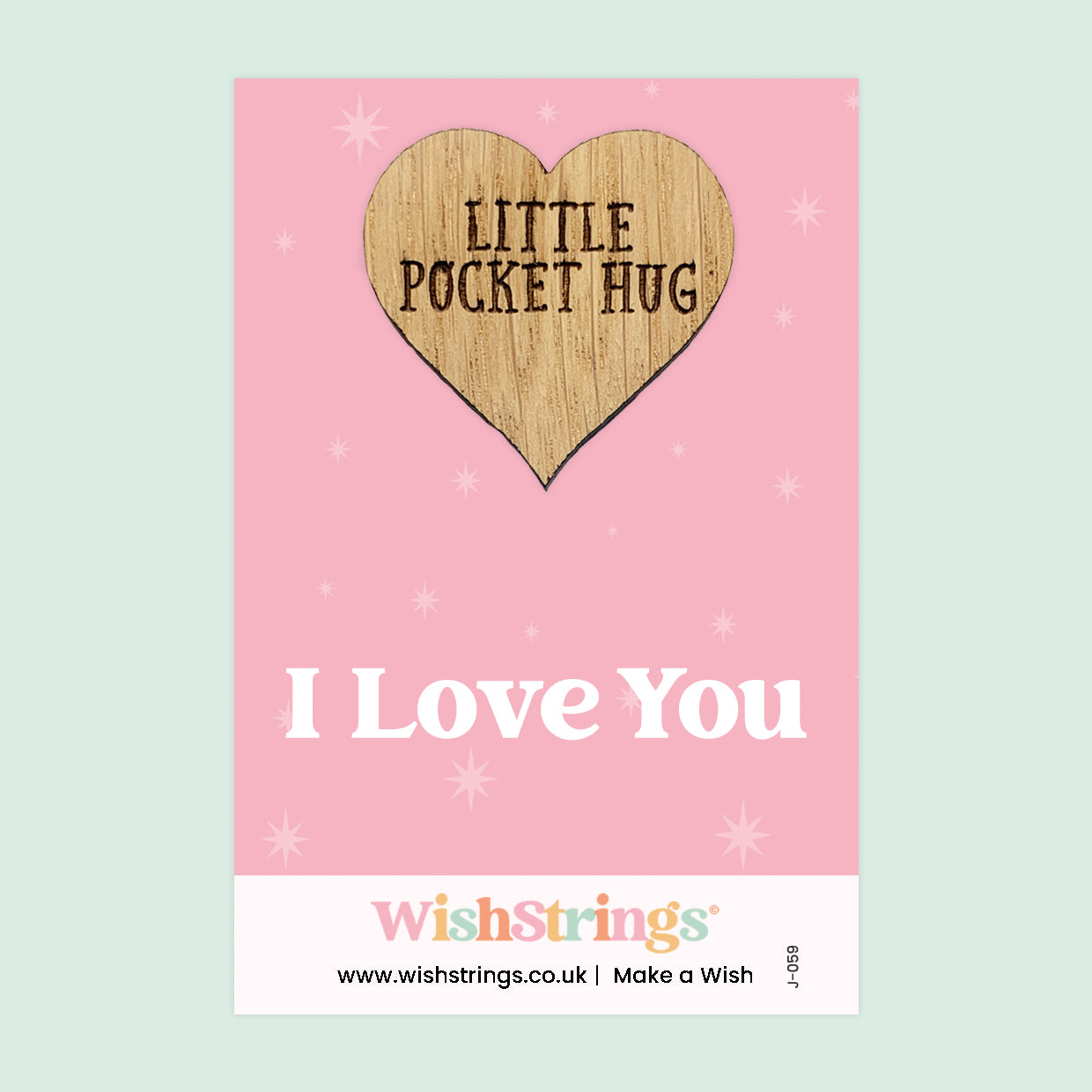 I Love You - Little Pocket Hug - Wooden Heart Keepsake Token