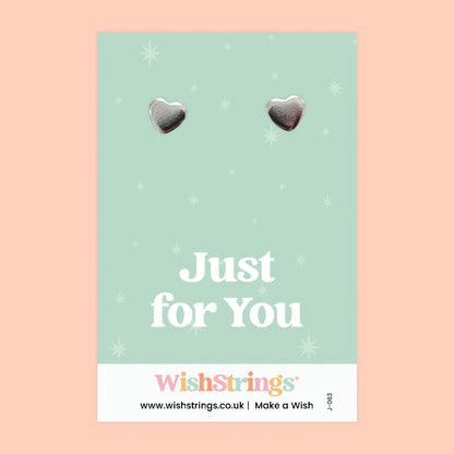 Just For You - Silver Heart Stud Earrings | 304 Stainless - Hypoallergenic