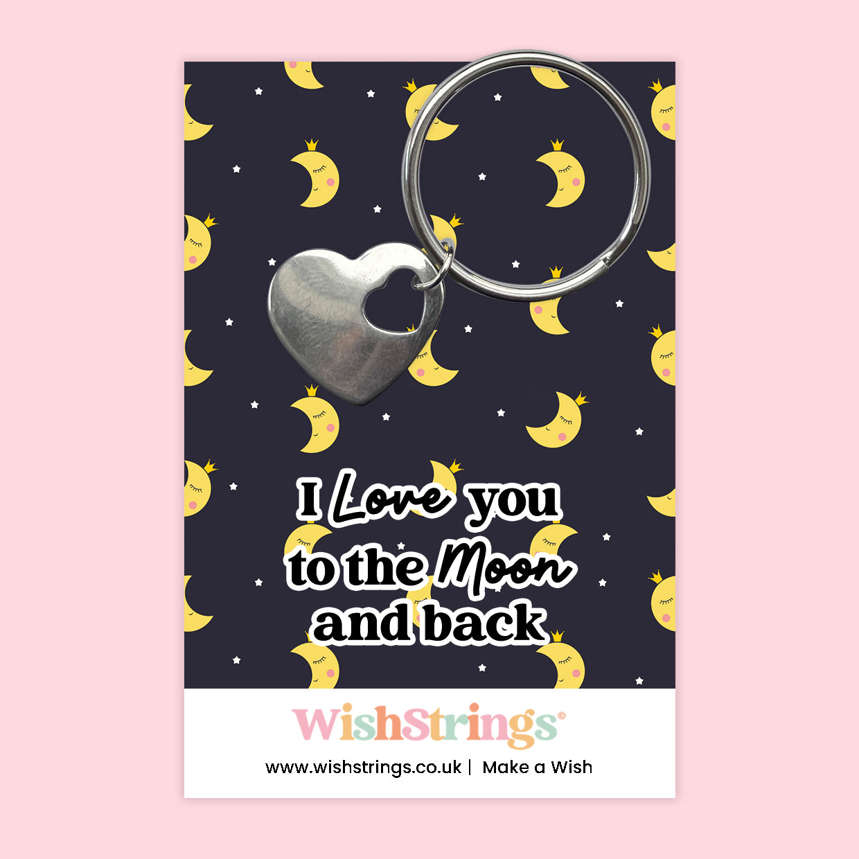 I Love You to the Moon and Back - Heart Keyring