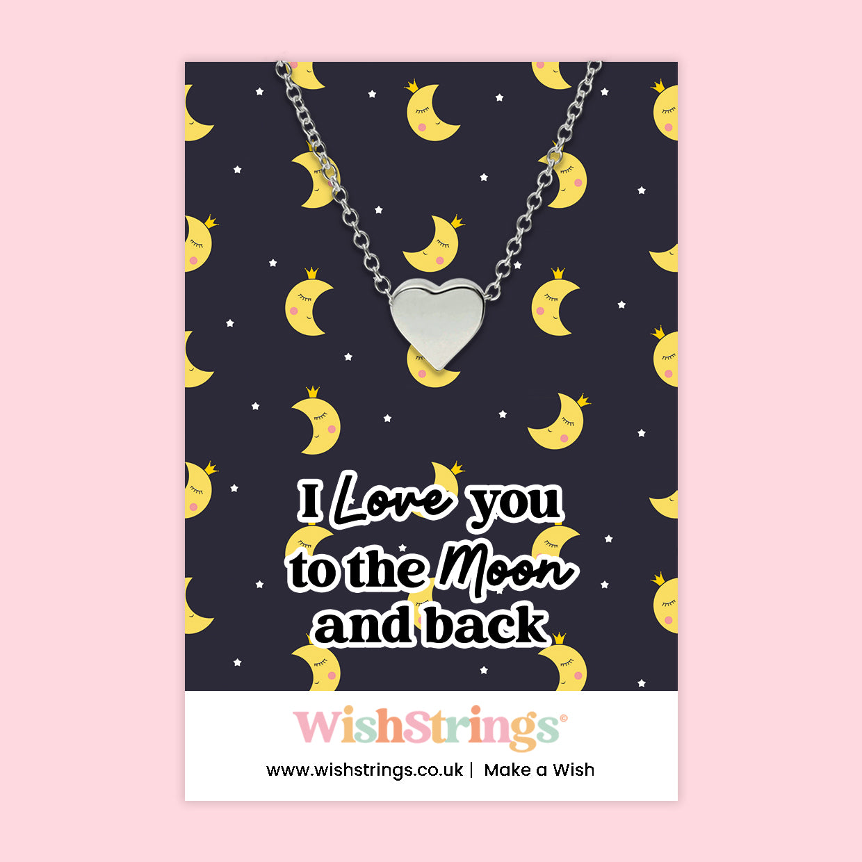 I Love You to the Moon and Back - Heart Necklace