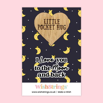 WishStrings Pocket Hug – I Love You to the Moon and Back | Romantic Keepsake Gift | Mini Hug Token | Love You Gift for Partner, Friend or Family