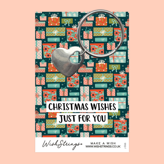 Christmas Wishes - Heart Keyring