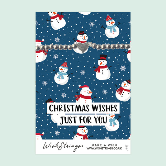 Christmas Snowman - Heart Stretch Bracelet