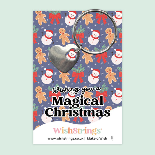 Wishing You a Magical Christmas - Heart Keyring