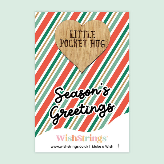 Pocket Hug – Season’s Greetings | Thoughtful Gift for Festive Cheer | Keepsake Token for Sharing Christmas Kindness & Holiday Hugs