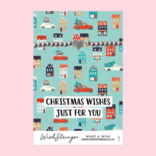 Christmas Houses - Heart Stretch Bracelet