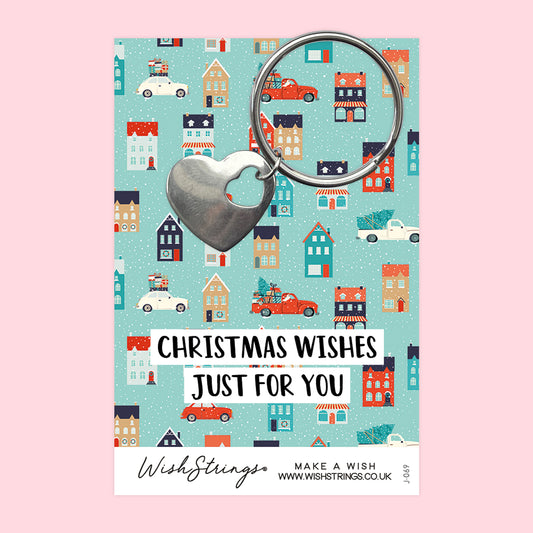 Christmas Houses - Heart Keyring