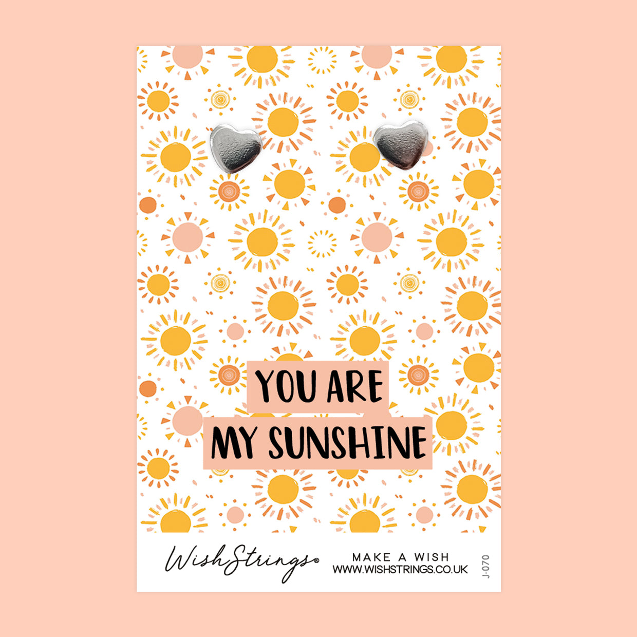 You are my Sunshine - Silver Heart Stud Earrings | 304 Stainless - Hypoallergenic