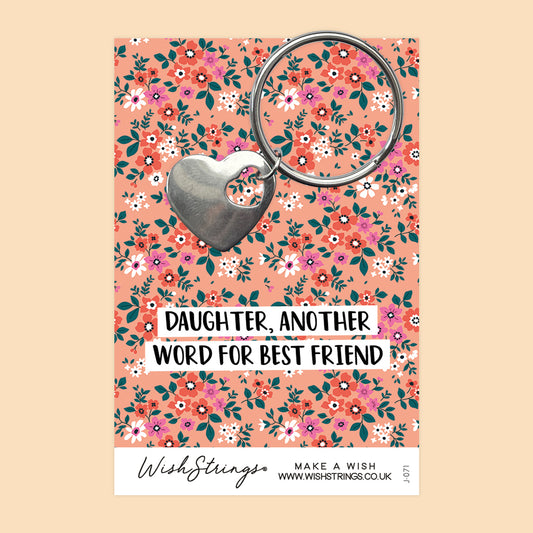 Daughter Best Friend - Heart Keyring