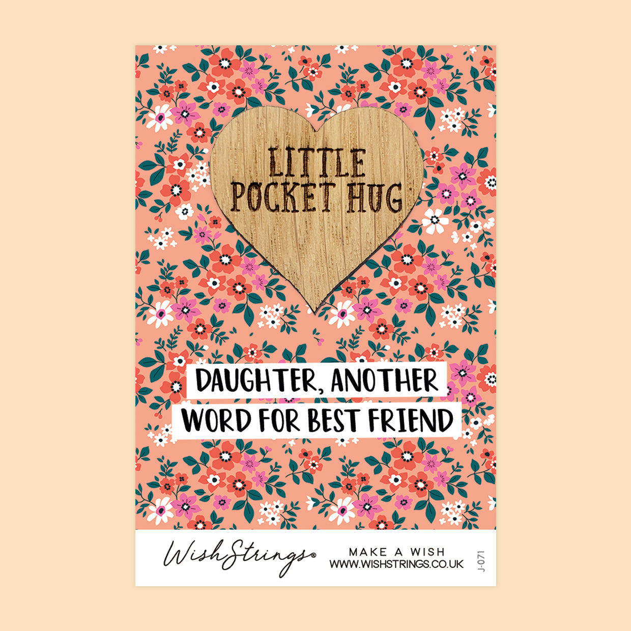 Daughter Best Friend - Little Pocket Hug - Wooden Heart Keepsake Token