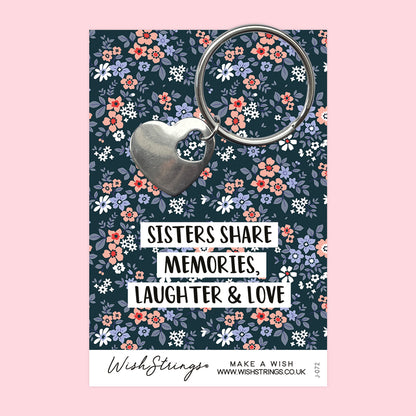 Sisters Share - Heart Keyring