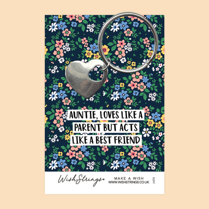 Auntie Loves - Heart Keyring