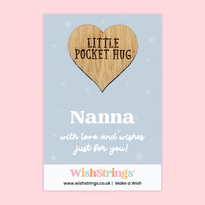 Female Relations Pocket Hug Collection | Wooden Heart Keepsakes for Mum, Sister & Daughter | Handmade Thoughtful Gifts