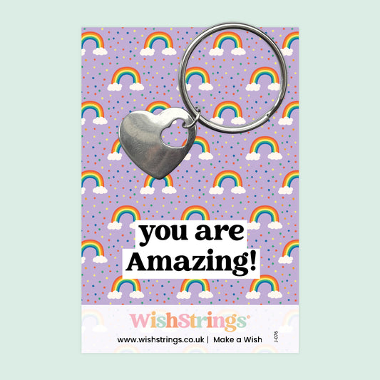 You are Amazing - Heart Keyring