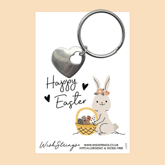 Happy Easter - Heart Keyring