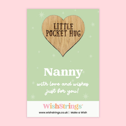 Female Relations Pocket Hug Collection | Wooden Heart Keepsakes for Mum, Sister & Daughter | Handmade Thoughtful Gifts