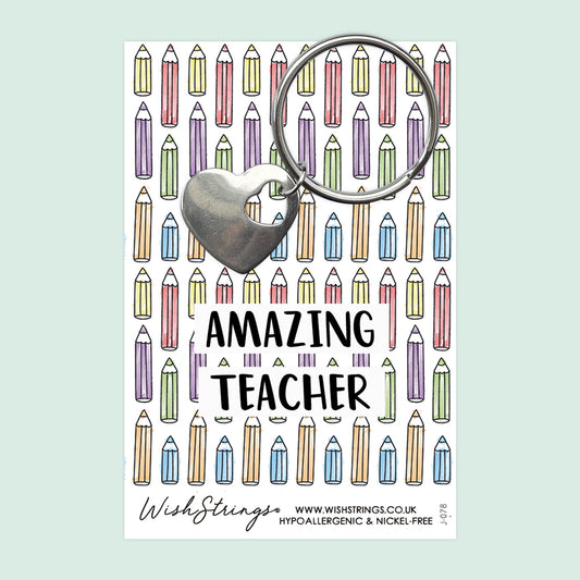 Amazing Teacher - Heart Keyring