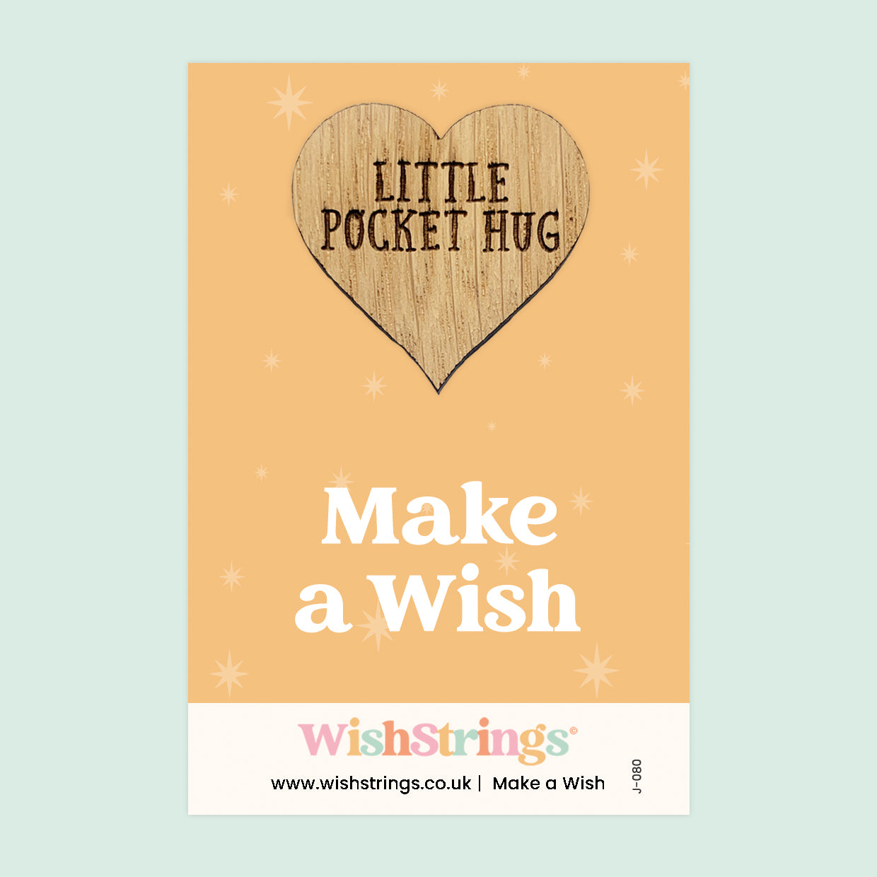 Make A Wish - Little Pocket Hug - Wooden Heart Keepsake Token