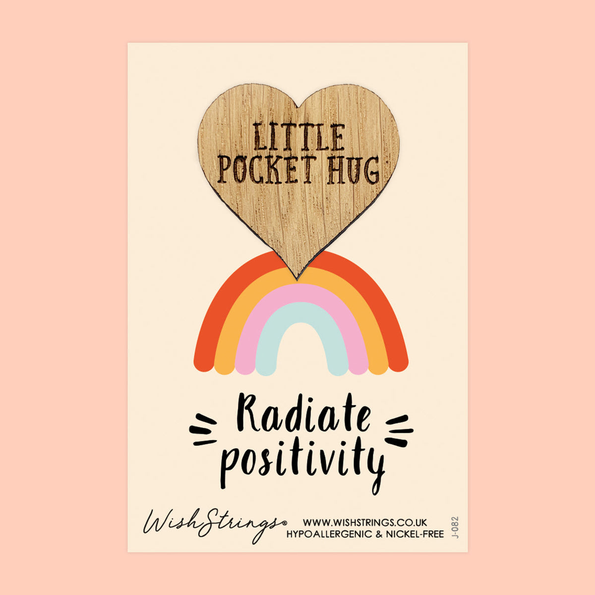 SALE - Radiate Positivity - Oak Pocket Hug Token | S099