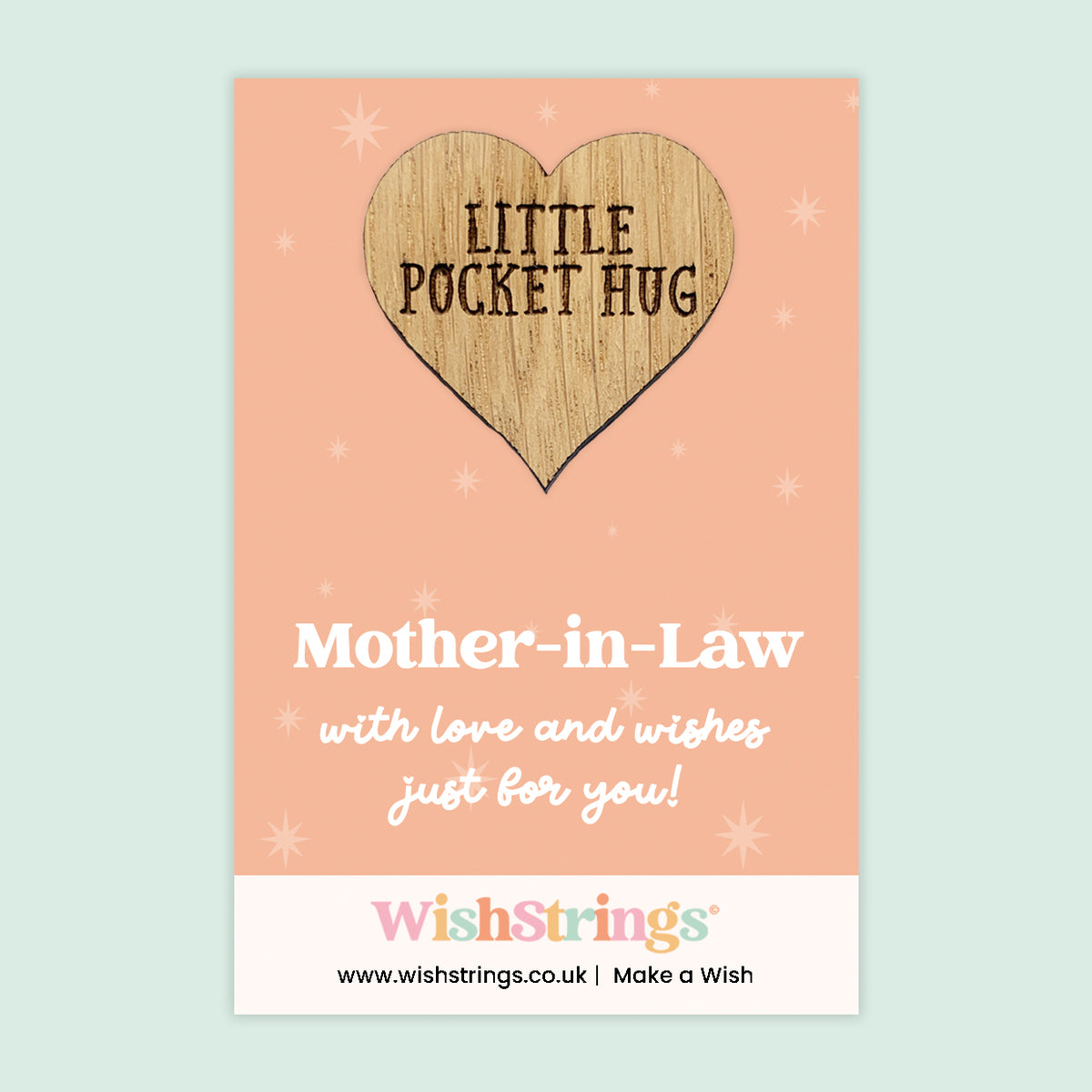 Female Relations Pocket Hug Collection | Wooden Heart Keepsakes for Mum, Sister & Daughter | Handmade Thoughtful Gifts