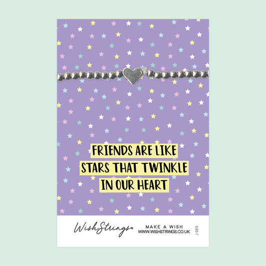 Friends are like Stars - Heart Stretch Bracelet