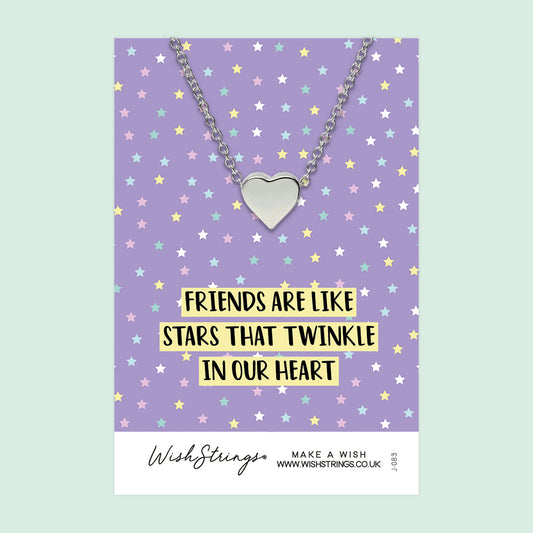 Friends are like Stars - Heart Necklace