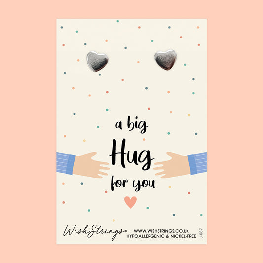 A Big Hug - Silver Heart Stud Earrings | 304 Stainless - Hypoallergenic