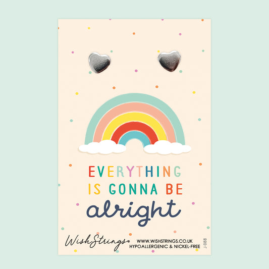 Everything will be Alright - Silver Heart Stud Earrings | 304 Stainless - Hypoallergenic