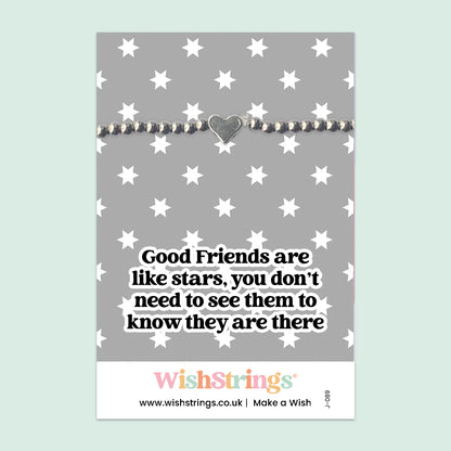 Good Friends are like Stars - Heart Stretch Bracelet