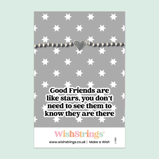 Good Friends are like Stars - Heart Stretch Bracelet