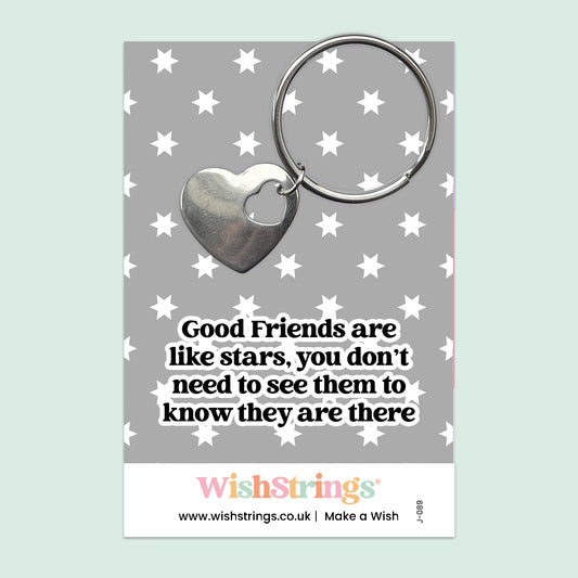 Good Friends are like Stars - Heart Keyring