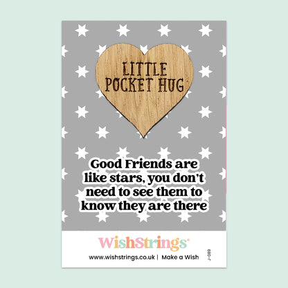 Pocket Hug - Good Friends Are Like Stars | Thoughtful Friendship & Thank You Gift | Keepsake Token for Sending Hugs to a Special Friend