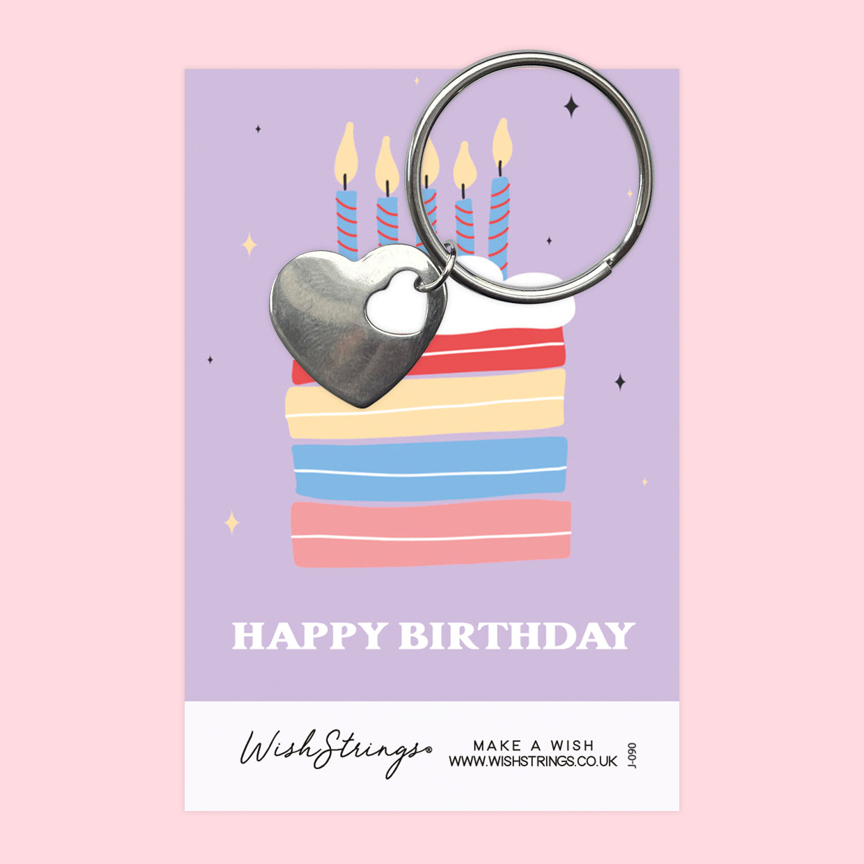 Happy Birthday - Heart Keyring