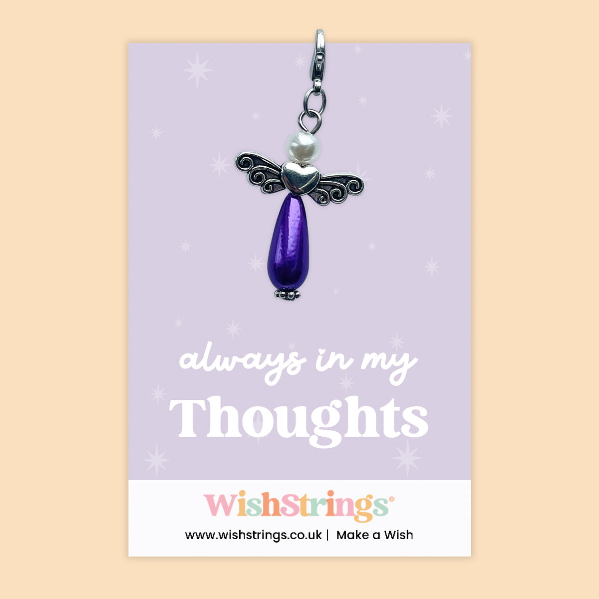 Always in My Thoughts – Angel Keepsake Clip-On Charm | Thoughtful Sympathy & Remembrance Gift | Meaningful Pocket Keepsake