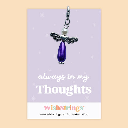 Always in My Thoughts – Angel Keepsake Clip-On Charm | Thoughtful Sympathy & Remembrance Gift | Meaningful Pocket Keepsake