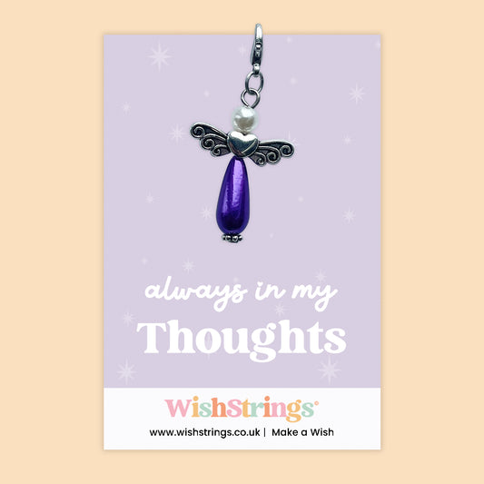 Always in My Thoughts – Angel Keepsake Clip-On Charm | Thoughtful Sympathy & Remembrance Gift | Meaningful Pocket Keepsake