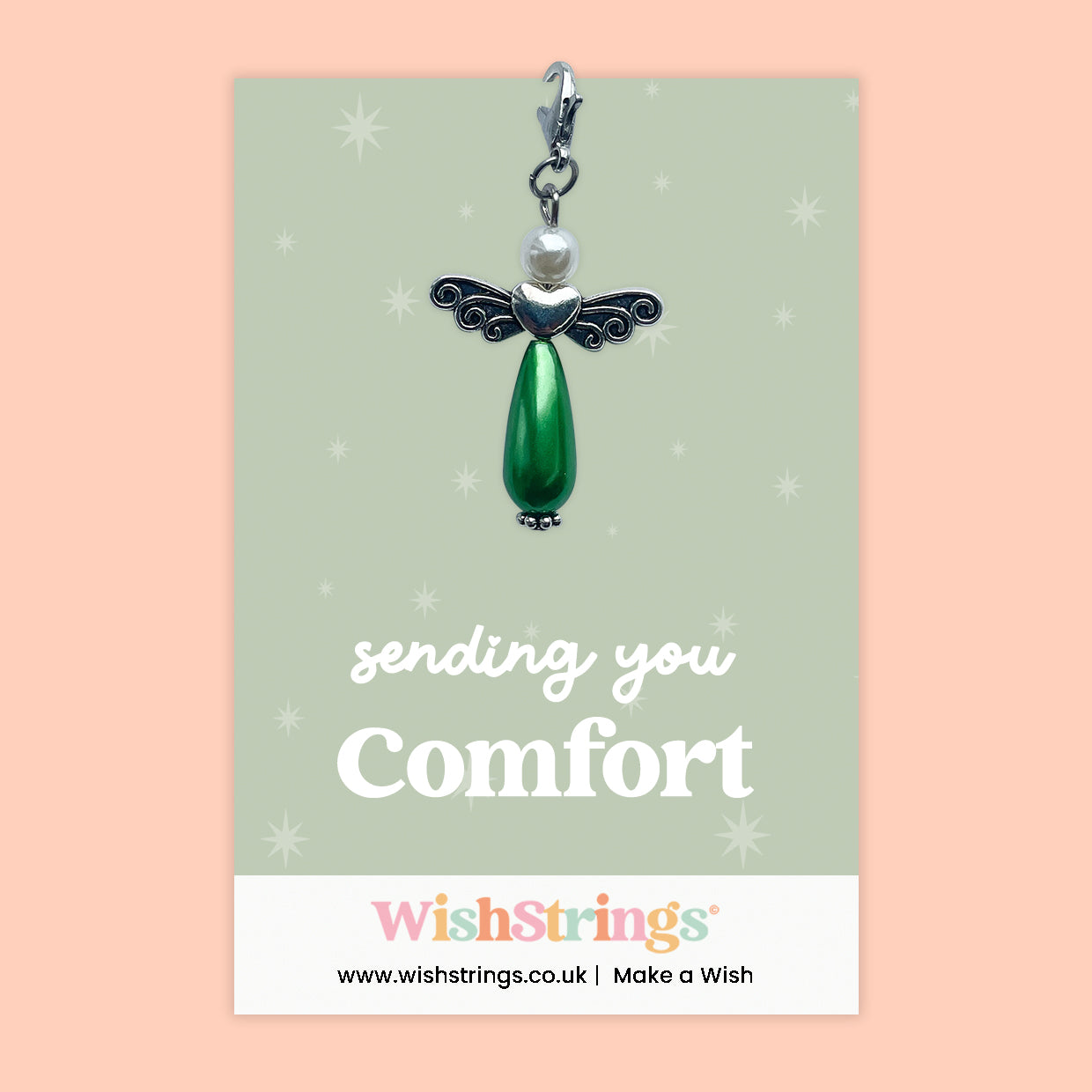 Sending You Comfort – Wish Angel Clip-On Charm | Thoughtful Sympathy & Support Gift | Angel Keepsake for Difficult Times