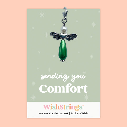 Sending You Comfort – Wish Angel Clip-On Charm | Thoughtful Sympathy & Support Gift | Angel Keepsake for Difficult Times