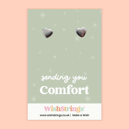 Sending You Comfort – Heart Stud Earrings | Sympathy & Support Gift | Thoughtful Keepsake Earrings for Difficult Times
