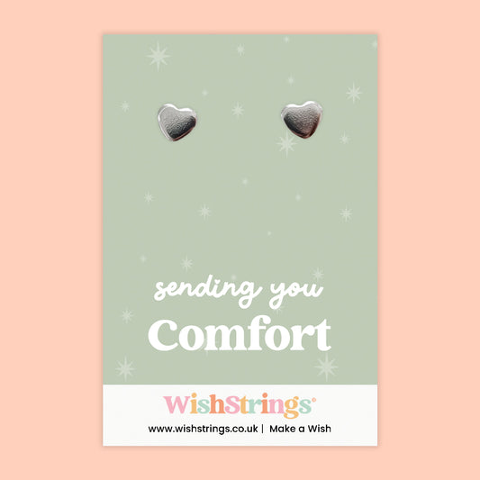 Sending You Comfort – Heart Stud Earrings | Sympathy & Support Gift | Thoughtful Keepsake Earrings for Difficult Times
