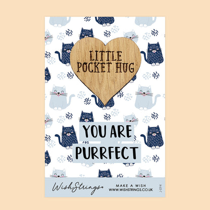 SALE - PURRFECT - Oak Pocket Hug Token | S125