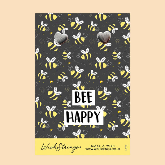 Bee Happy - Silver Heart Stud Earrings | 304 Stainless - Hypoallergenic