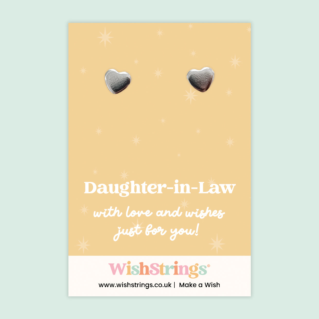 Daughter-in-Law | Silver Heart Earrings on Gift Card | Meaningful Gift for Daughter-in-Law | Sentimental Jewellery Keepsake