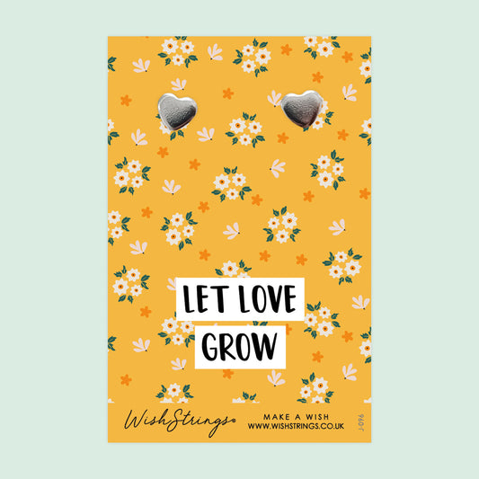 Let Love Grow - Silver Heart Stud Earrings | 304 Stainless - Hypoallergenic