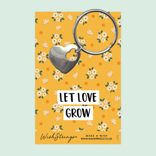 Let Love Grow - Heart Keyring