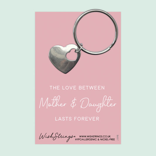 Love Between Mother & Daughter - Heart Keyring