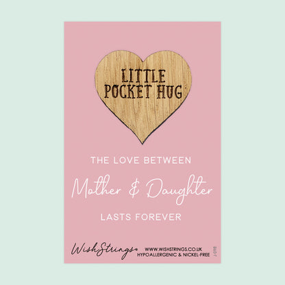 SALE - MOTHER & DAUGHTER - Oak Pocket Hug Token | S103-PH