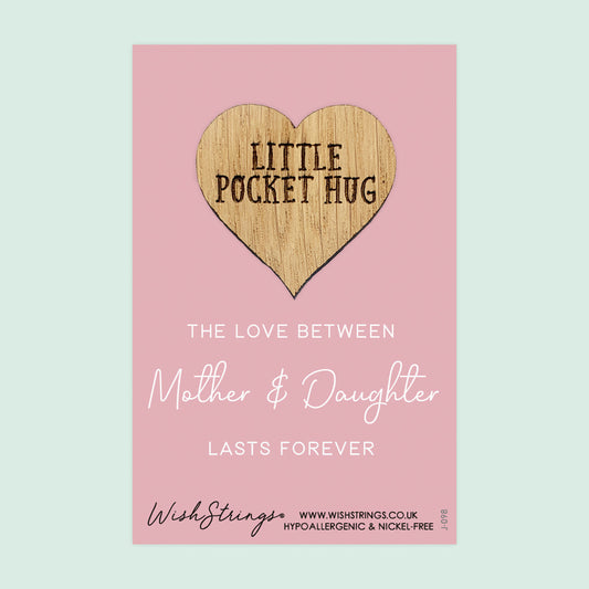 SALE - MOTHER & DAUGHTER - Oak Pocket Hug Token | S103-PH