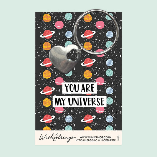 You Are My Universe - Heart Keyring