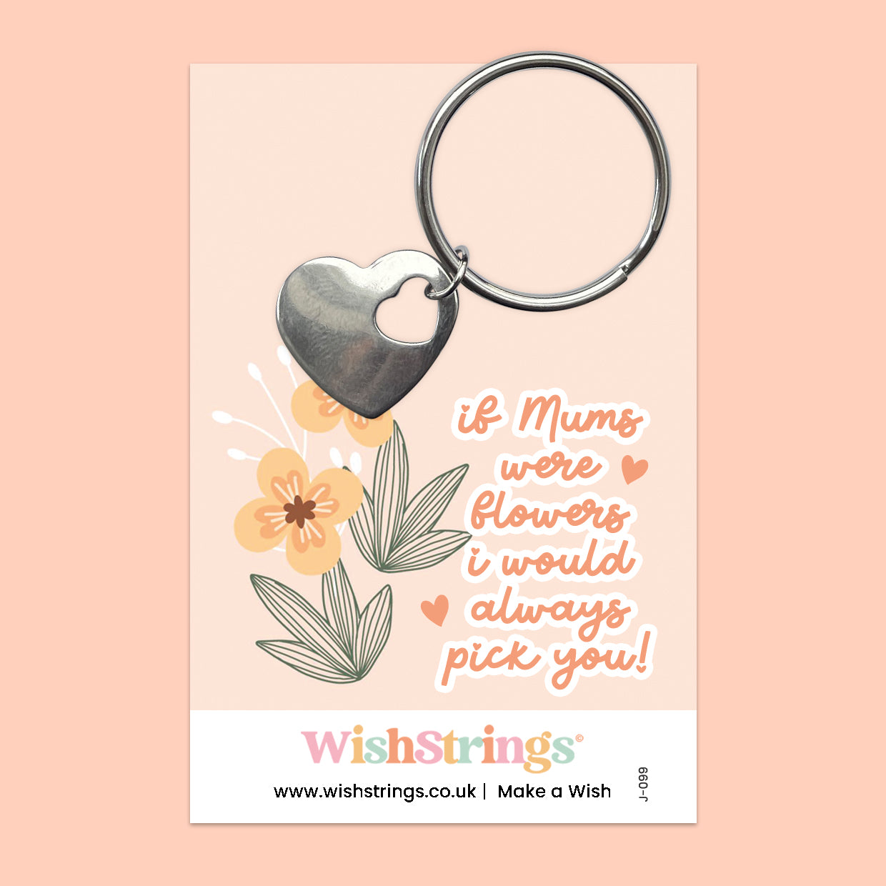 If Mums were Flowers - Heart Keyring